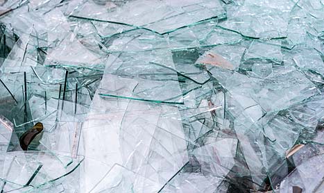 Glass from construction site